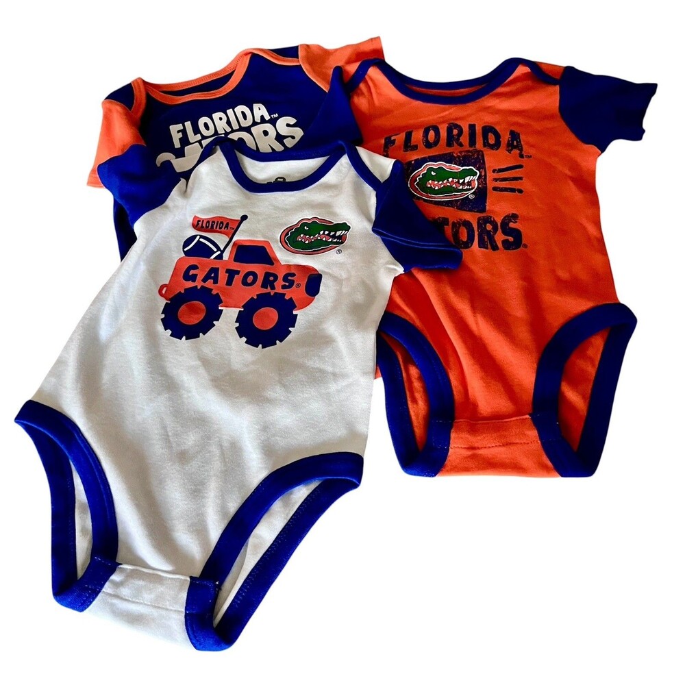 NCAA Florida Gators 3 Piece Infant Creeper Bodysuit Set
